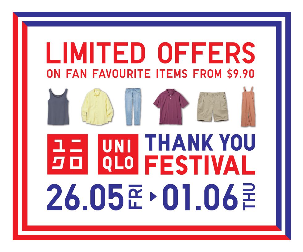 Uniqlo Promotion Up to 60 off Apparels from only 990 at Changi Jewel  Outlet  All Singapore Deals