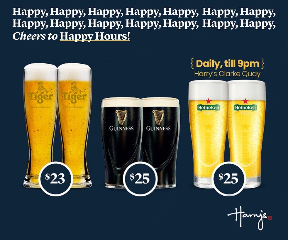 Happy Hour Deals with Harry's! | Harry’s | Food & Beverage | Clarke Quay