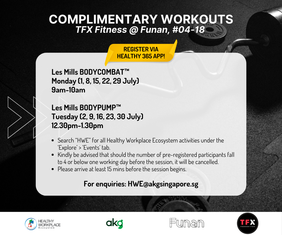 Complimentary Workouts at TFX Funan